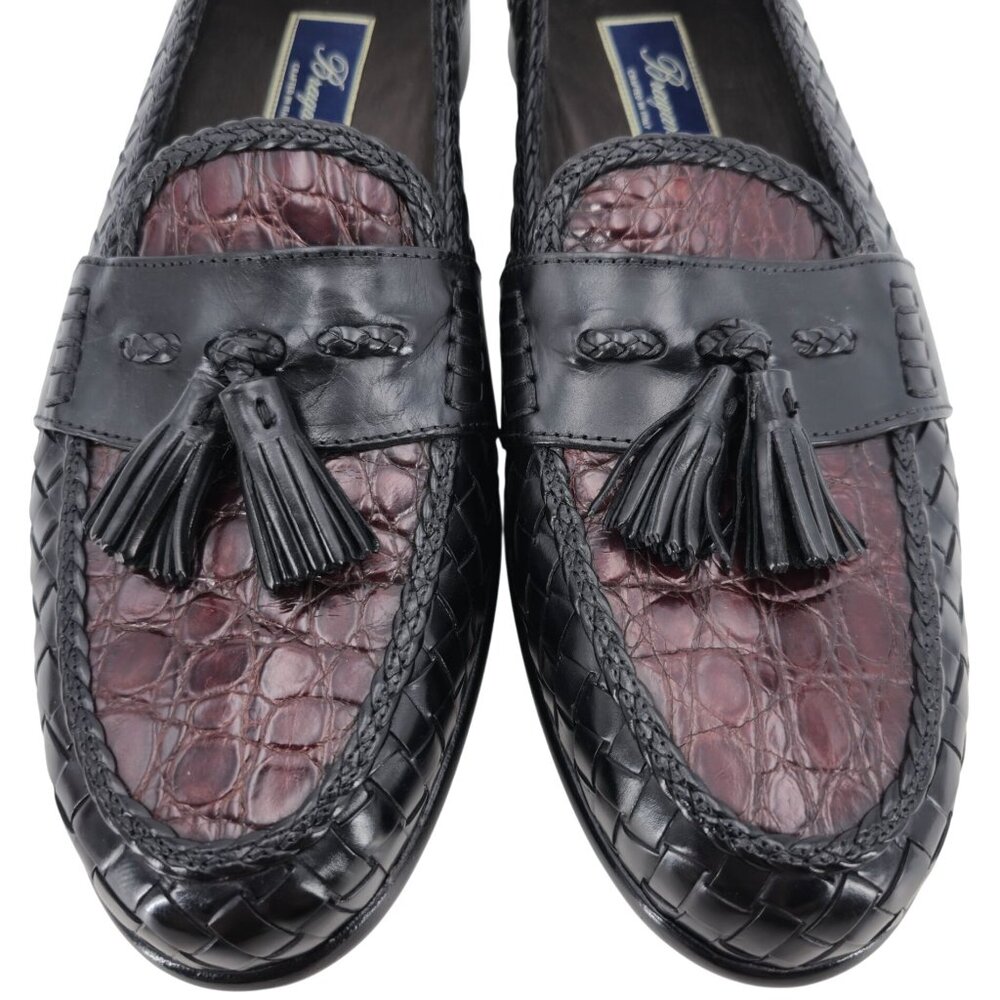 NEW Vintage Bragano Exotic Crocodile Leather Dress Shoes Mens 13N Brown Black - Picture 5 of 14